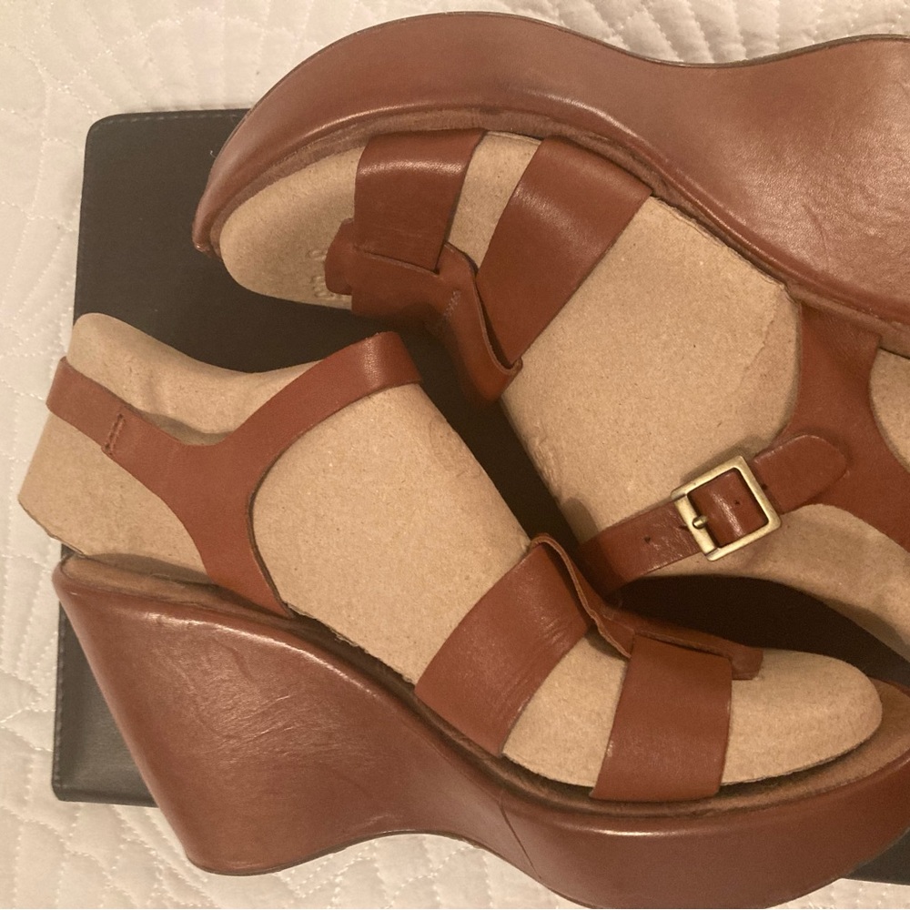 Kork Ease Brown Leather Wedge 8 - Picture 2 of 7